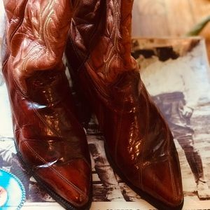 Men Leather Cowboy Boots